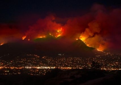 Wildfire, night.