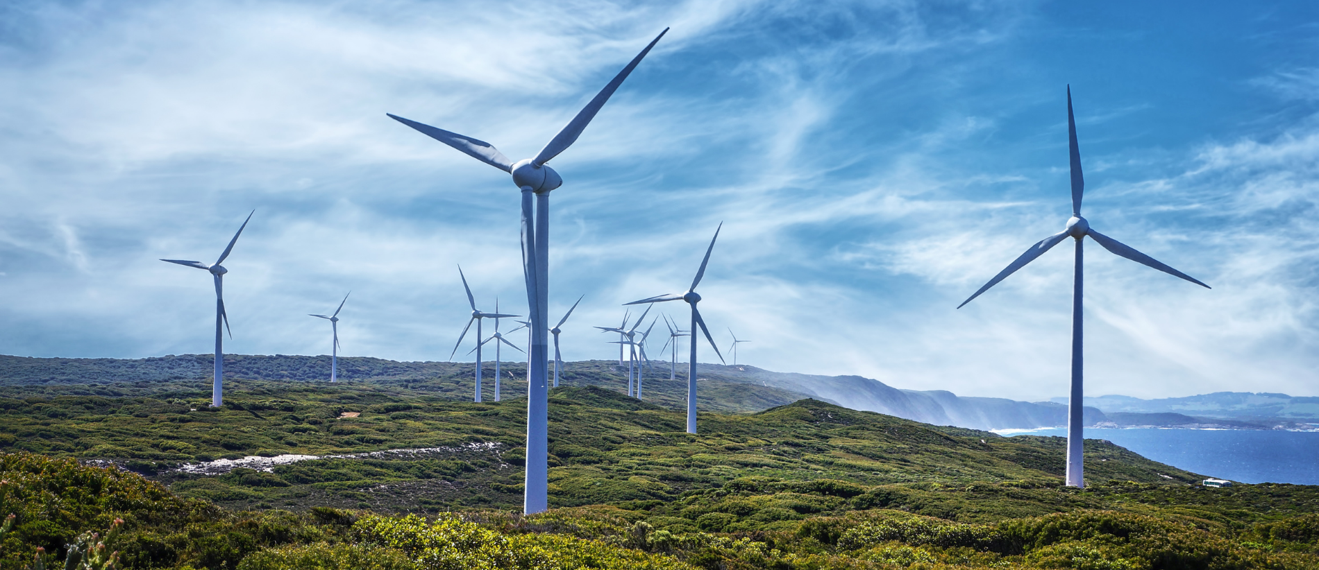 Wind Turbines on a Wind Farm, Australia