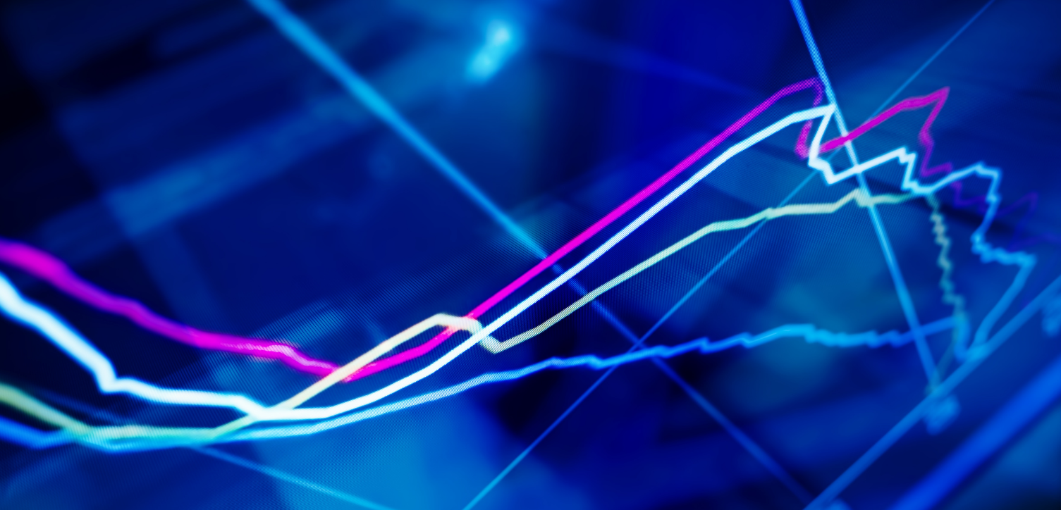 Data lines, graph, digital display, finance
