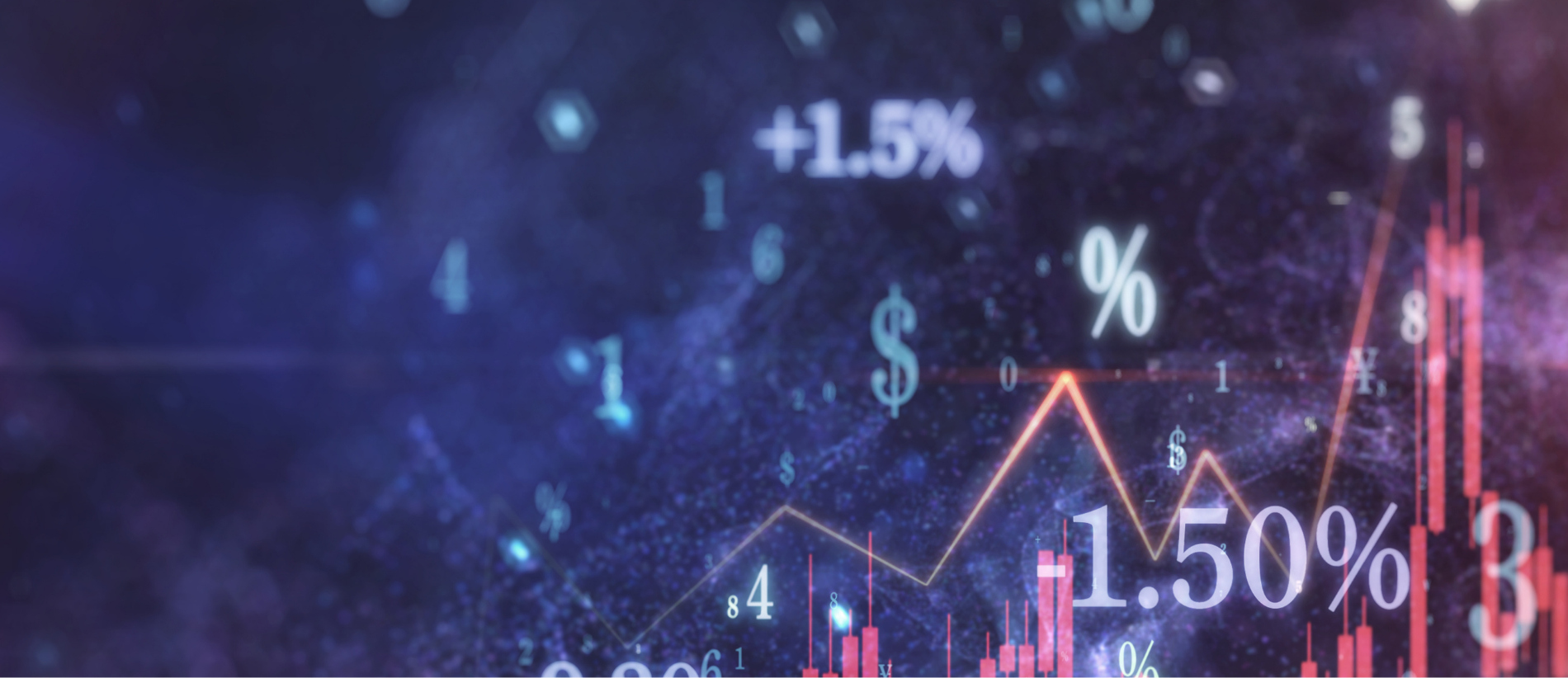 Stock chart, numbers, and currency symbols, finance, data, stock market