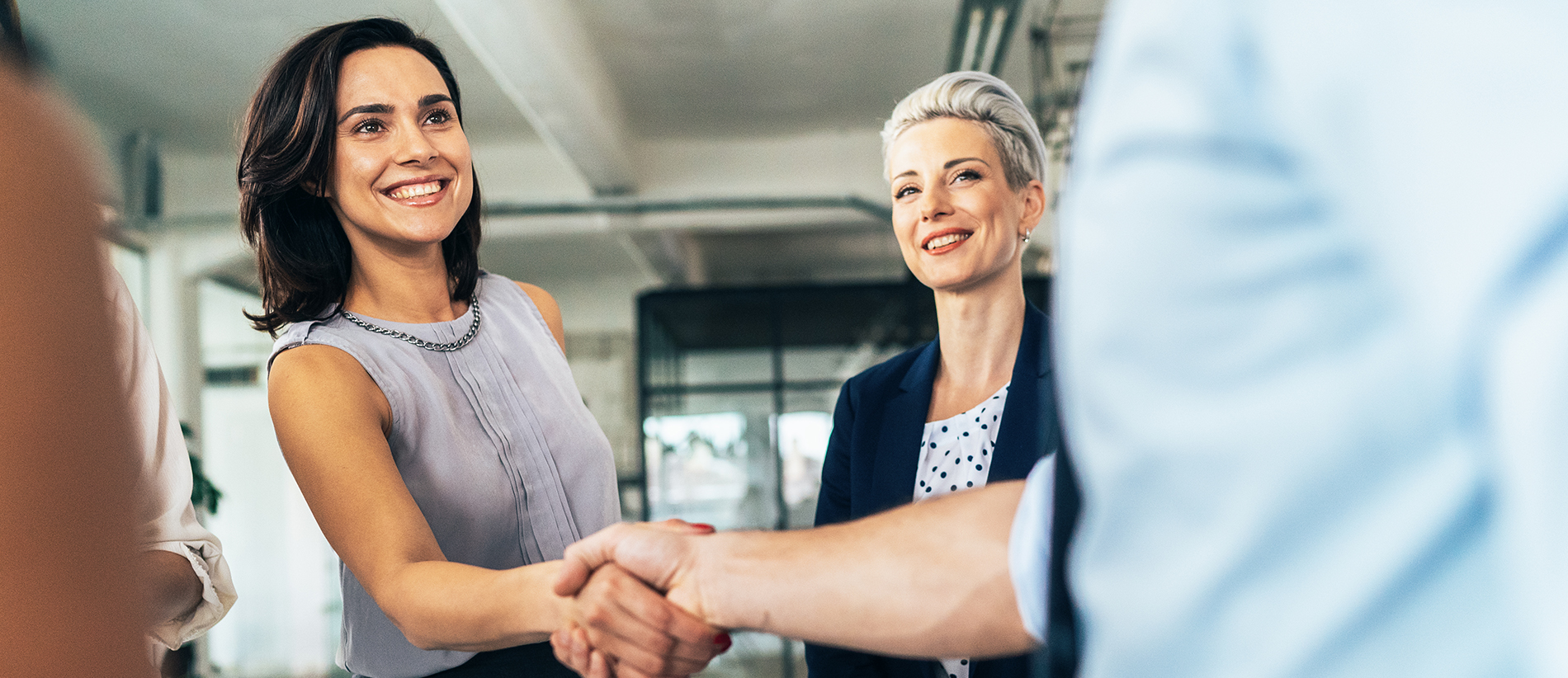 Business people shaking hands in the office