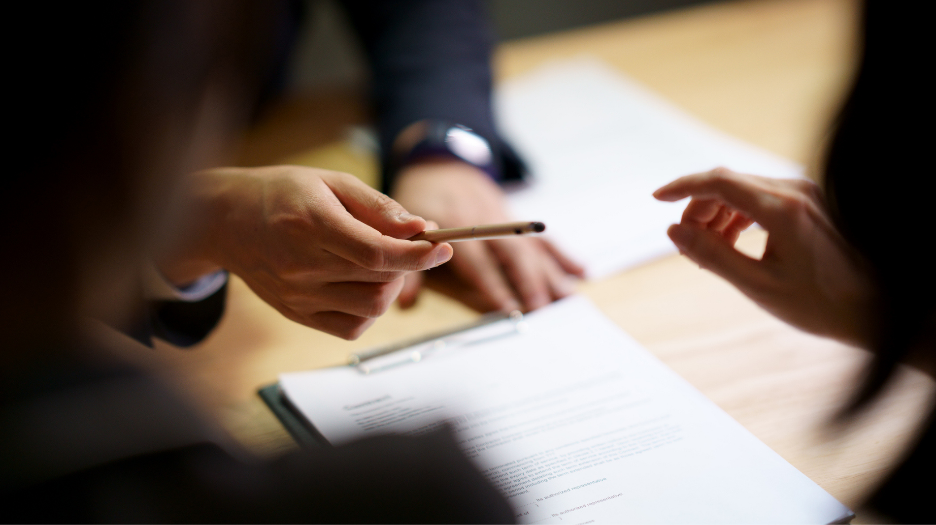 Signing a contract, employee