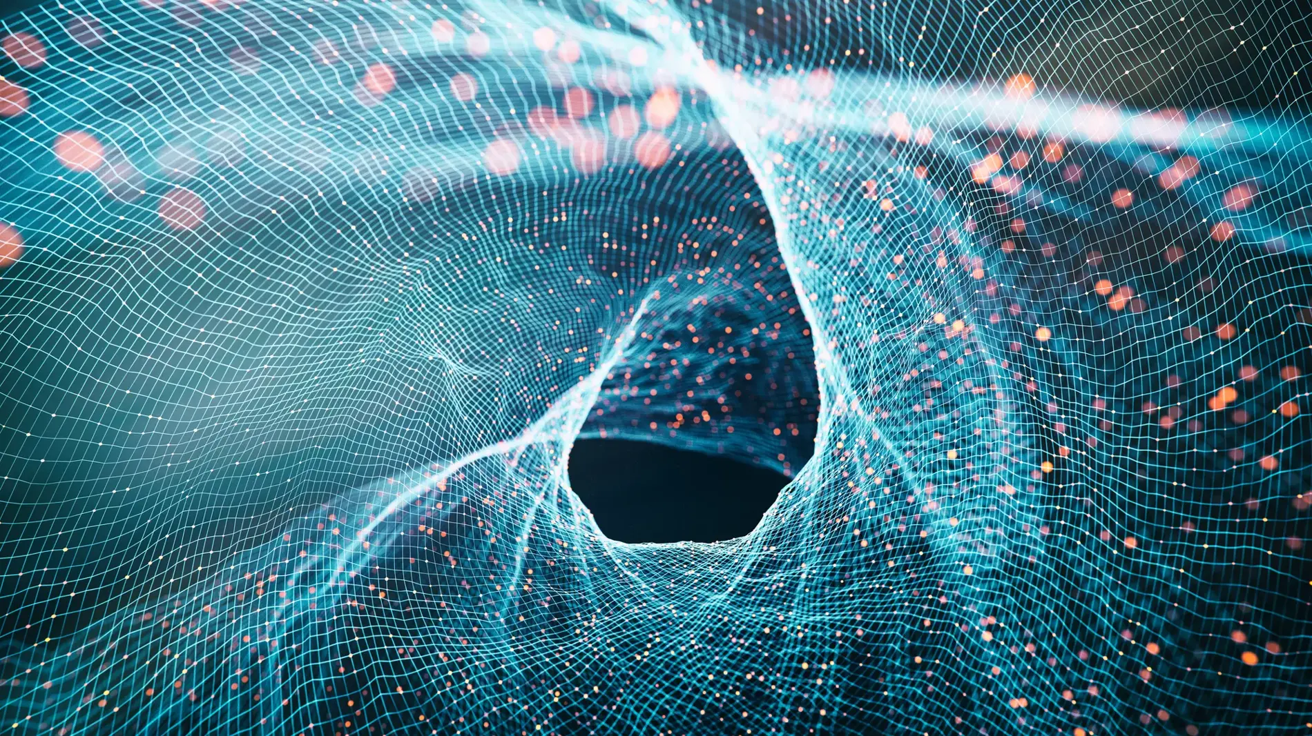 Abstract gravity wave background - 3d rendered image. Hologram view, physical process. Futuristic  AR topography view.