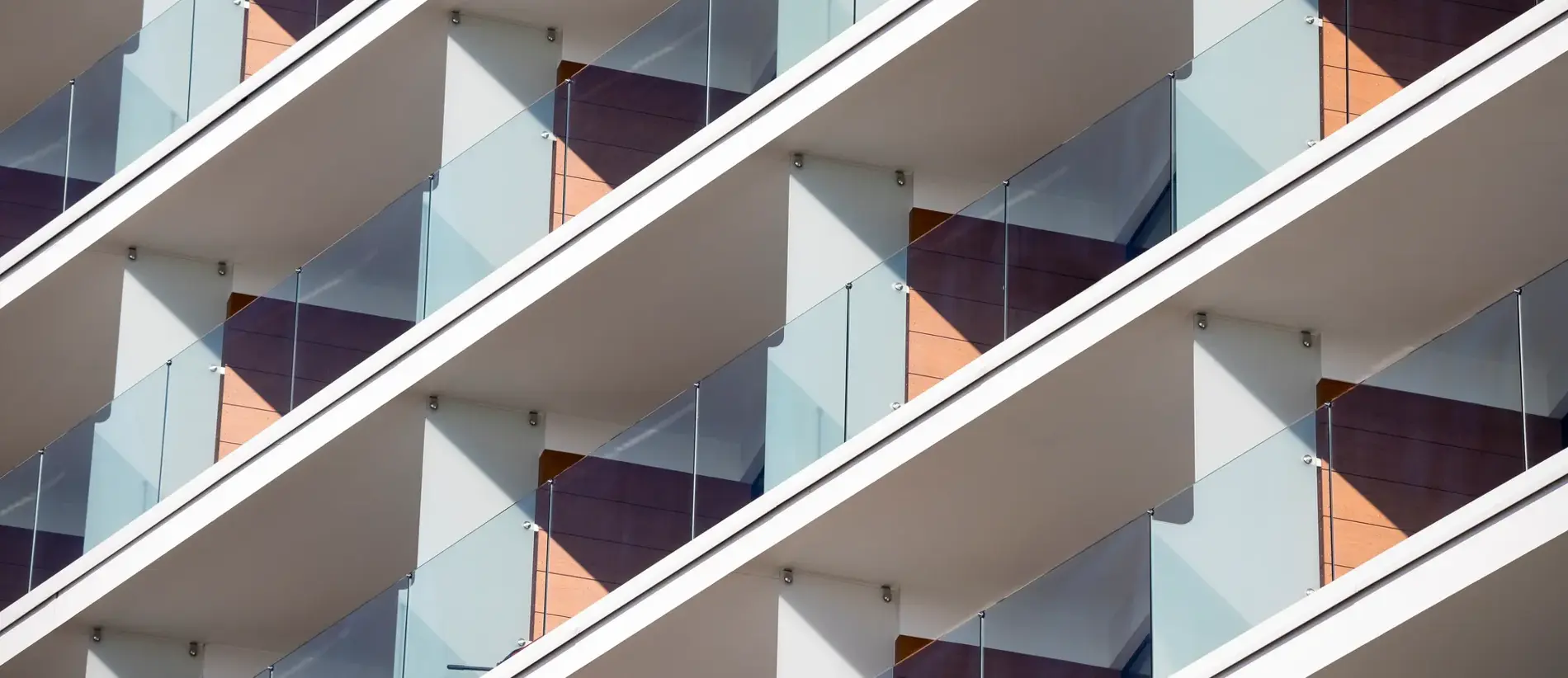 Balconies in modern apartment building