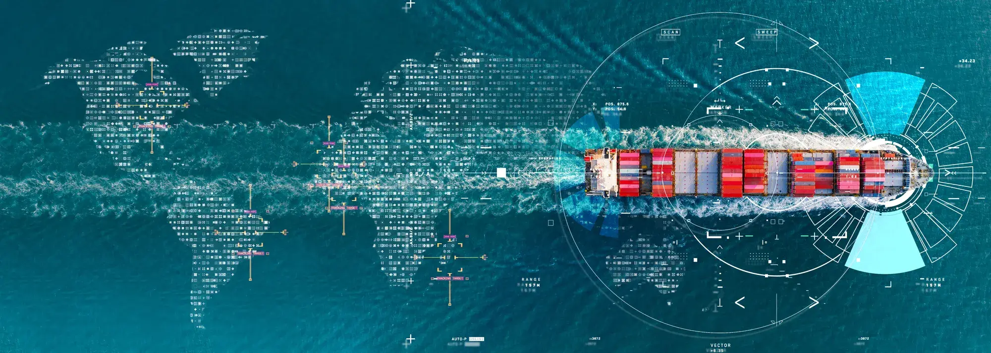 Global Logistics international delivery concept, World map logistic and supply chain network distribution container Ship running for export import to customs ocean concept technology transportation , customs clearance