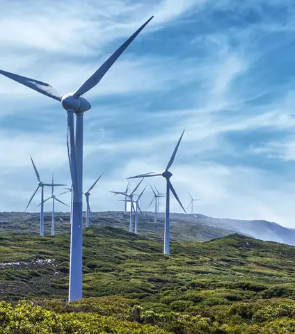 Wind Turbines on a Wind Farm, Australia