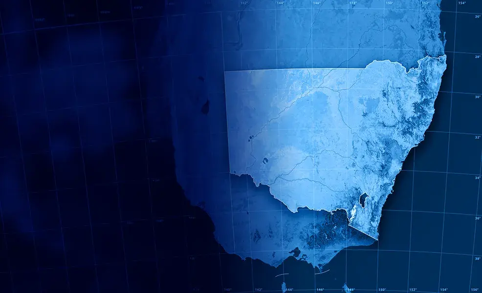 "3D render and image composing: Topographic Map of New South Wales, Australia. Including state borders, rivers and accurate longitude/latitude lines. Very high resolution available! High quality relief structure!Relief texture and satellite images courtesy of NASA. Further data source courtesy of CIA World Data Bank II database.Related images:"