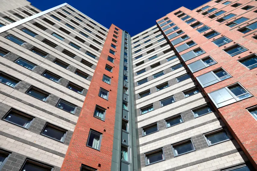 A brand new student apartment building in Leeds. 