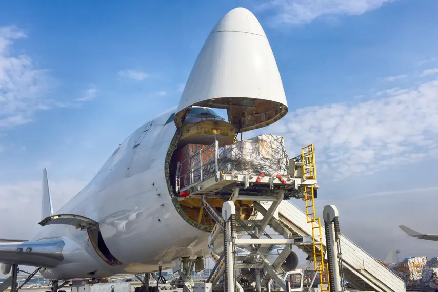 Cargo airplane loading