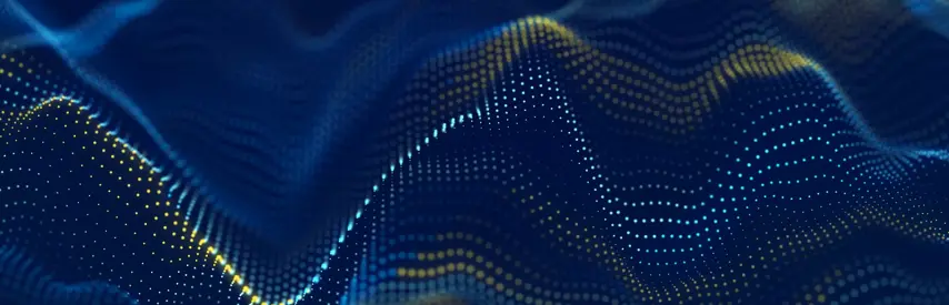 Big data stream. Information technology background. The dynamic wave background consisting of points. 3d rendering